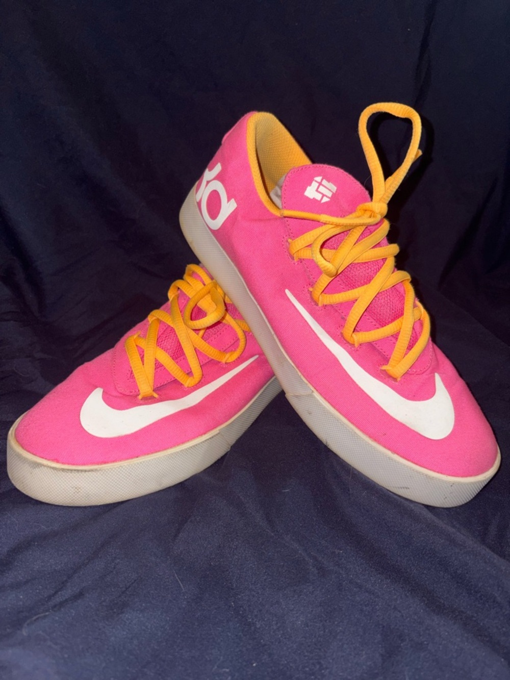 Nike KD Bright Pink and Orange Kids' Sneakers